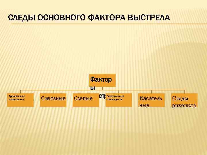 Составьте схемы следов основного и дополнительных факторов выстрела