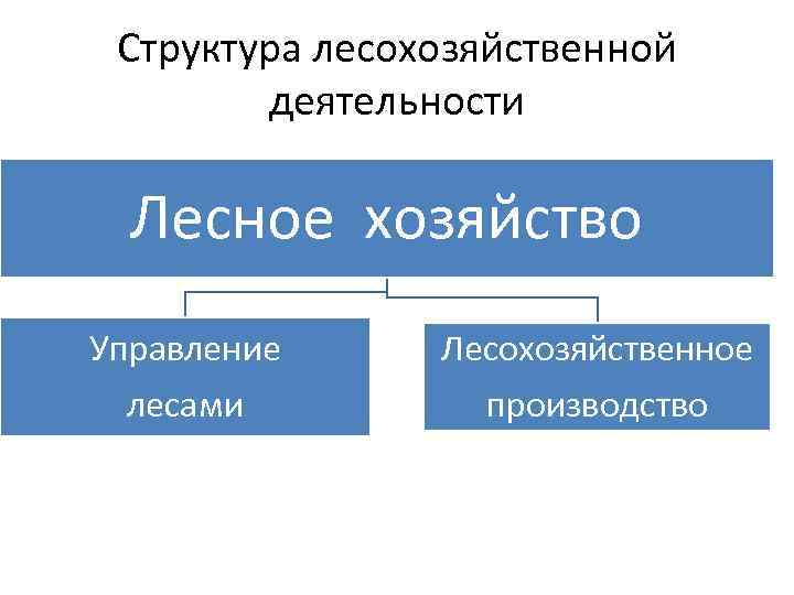 Структура лесохозяйственной деятельности Лесное хозяйство Управление лесами Лесохозяйственное производство 