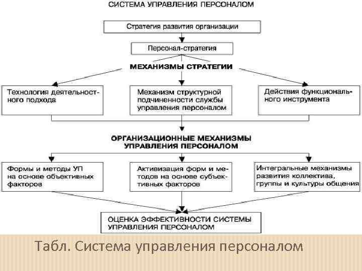 Табл. Система управления персоналом 