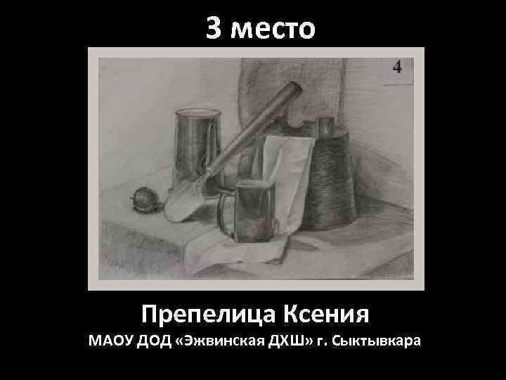 3 место Препелица Ксения МАОУ ДОД «Эжвинская ДХШ» г. Сыктывкара 