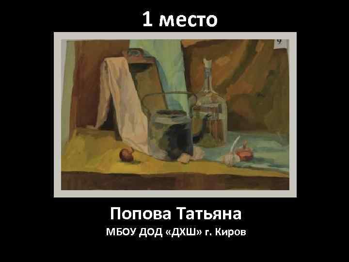 1 место Попова Татьяна МБОУ ДОД «ДХШ» г. Киров 