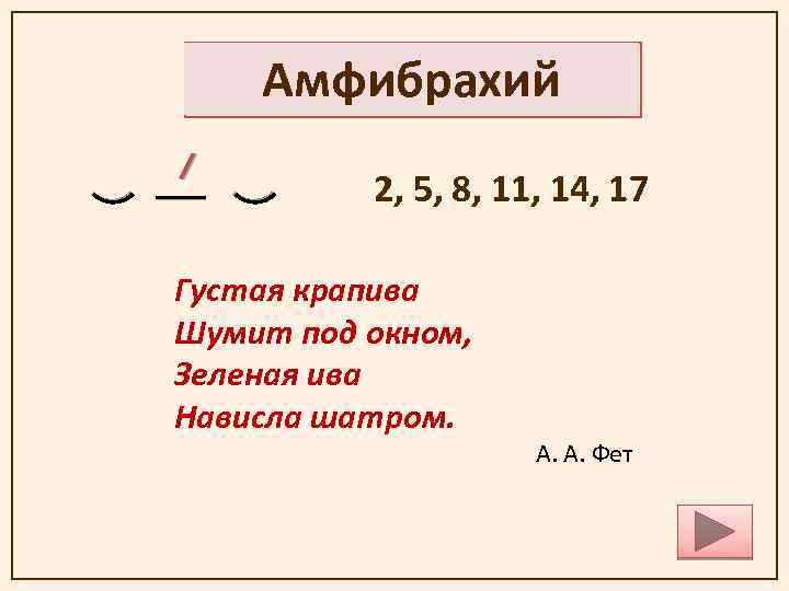 Хорей ямб дактиль амфибрахий анапест как определить