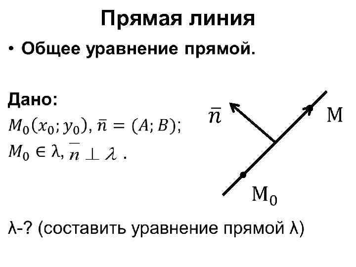 Прямая линия • . 