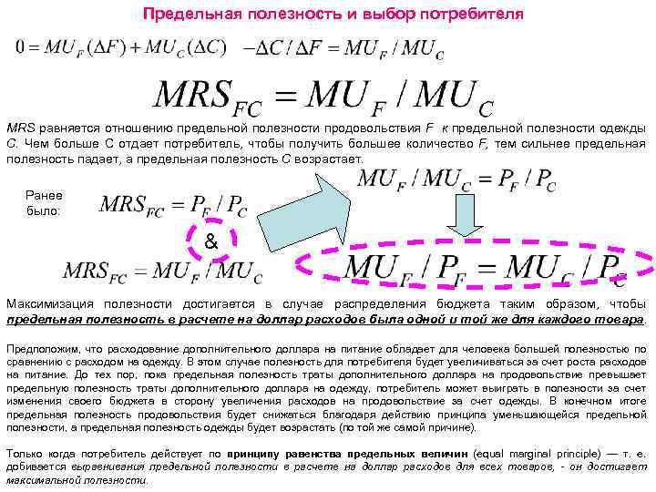 Отношение предельных полезностей