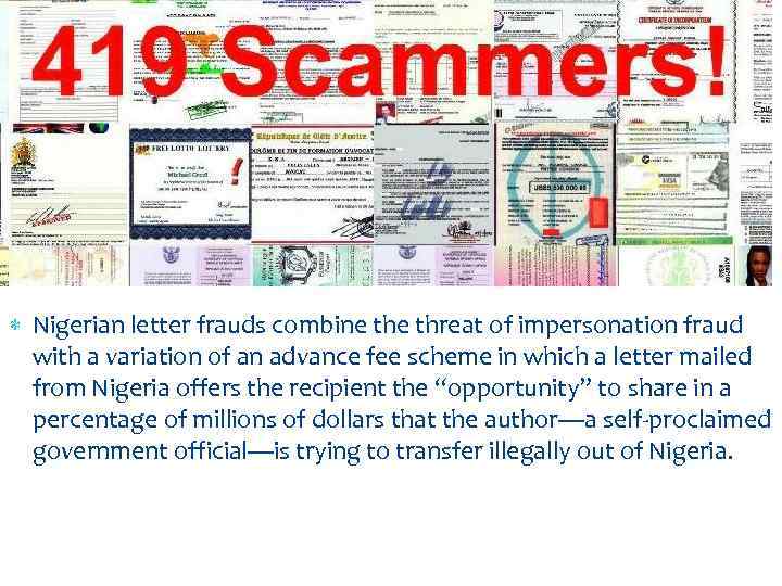 Letters nigerian scam Here's the