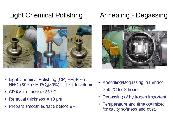 Light Chemical Polishing • Light Chemical Polishing (CP) HF(46%) : HNO 3(60%) : H