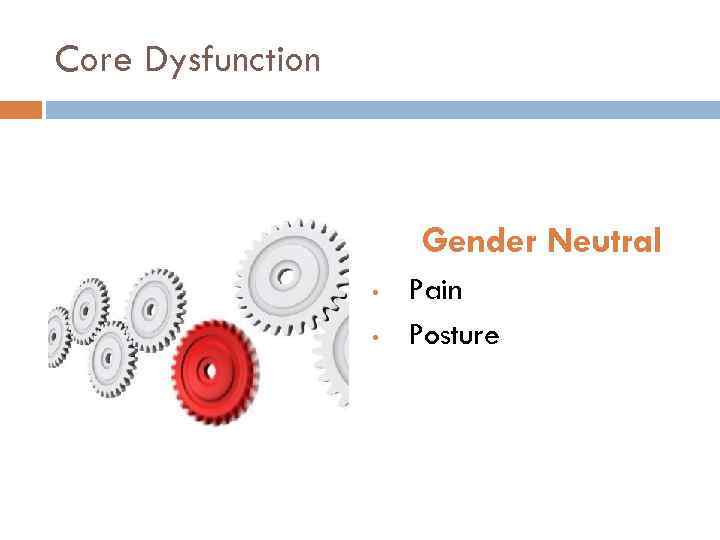 Core Dysfunction Gender Neutral • • Pain Posture 