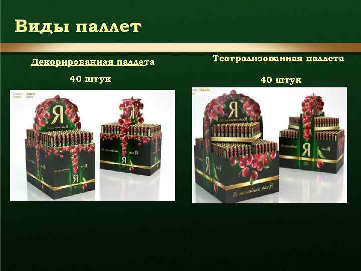 Виды паллет Декорированная паллета Театрализованная паллета 40 штук 