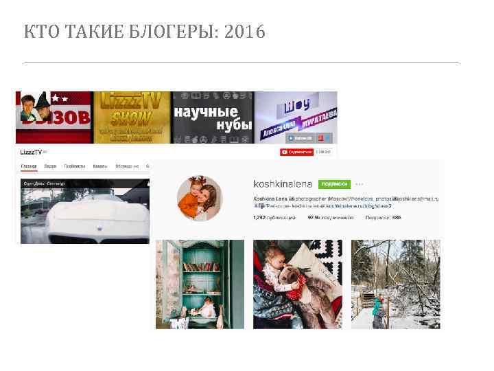 КТО ТАКИЕ БЛОГЕРЫ: 2016 
