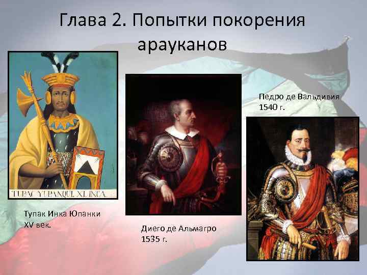 Глава 2. Попытки покорения арауканов Педро де Вальдивия 1540 г. Тупак Инка Юпанки ХV