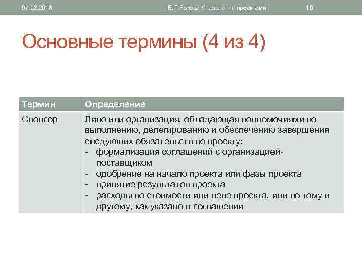 Работа с терминами. Ключевые понятия 1951. Примеры разовых проектов. 4 Термина. Основные понятия уп ИУЧР.