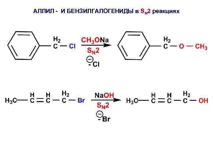 АЛЛИЛ - И БЕНЗИЛГАЛОГЕНИДЫ в SN 2 реакциях 