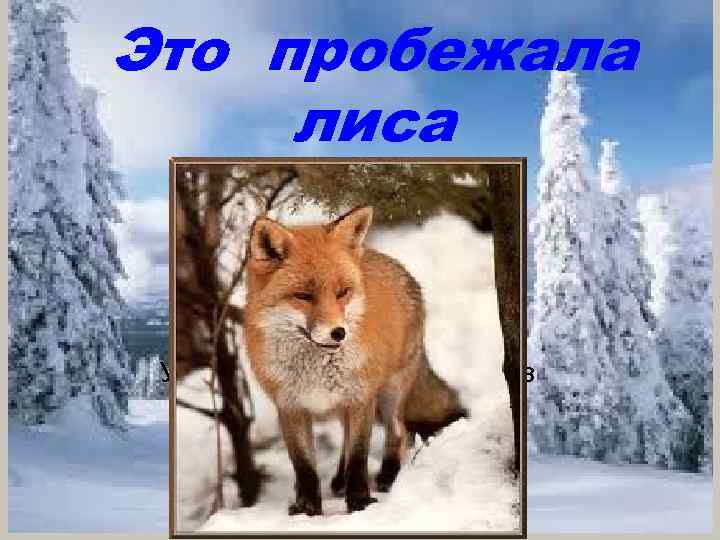 Это пробежала лиса Учитель начальных классов Наталья Ковалькова 