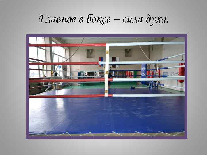 Главное в боксе – сила духа. 