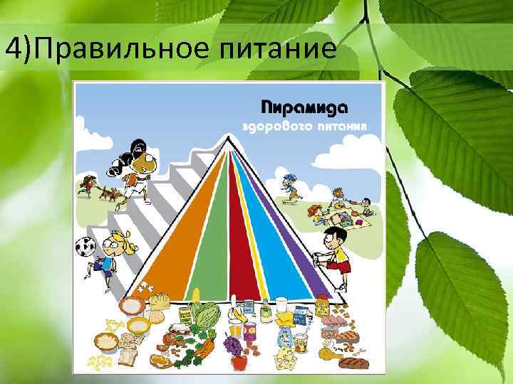 4)Правильное питание 