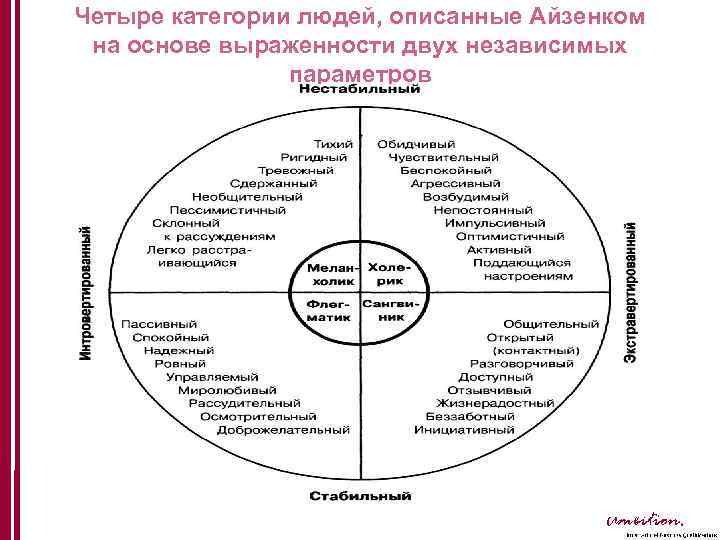 Категории людей. Типология личности по г Айзенку. Четыре категории людей, описанные Айзенком. Четыре категории типов личности. Четыре типа личности Айзенка:.