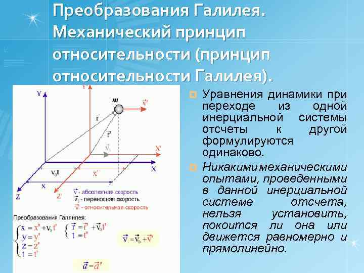 Презентация принцип относительности галилея презентация