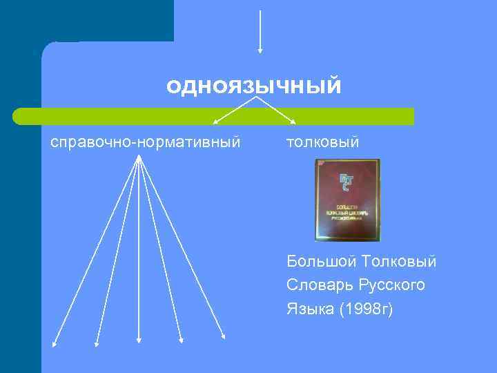 одноязычный справочно-нормативный толковый Большой Толковый Словарь Русского Языка (1998 г) 