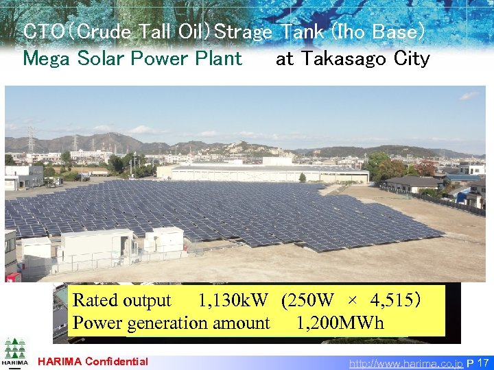 CTO（Crude Tall Oil）Strage Tank (Iho Base) Mega Solar Power Plant at Takasago City　　　 Iho