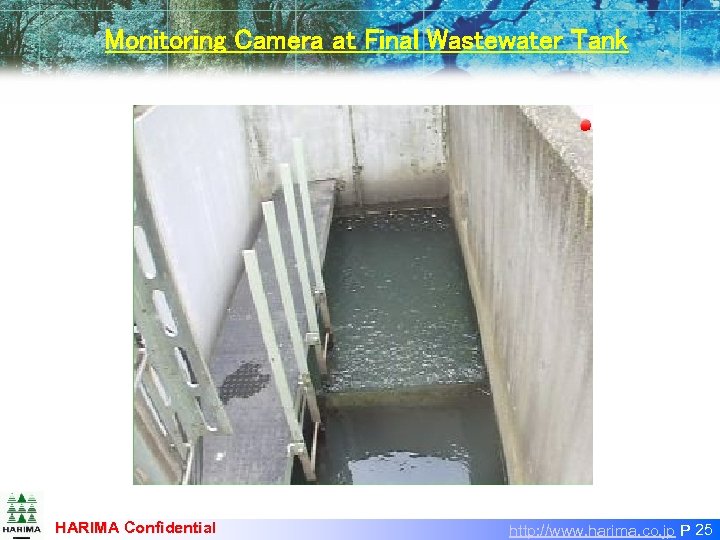 Monitoring Camera at Final Wastewater Tank HARIMA Confidential http: //www. harima. co. jp P