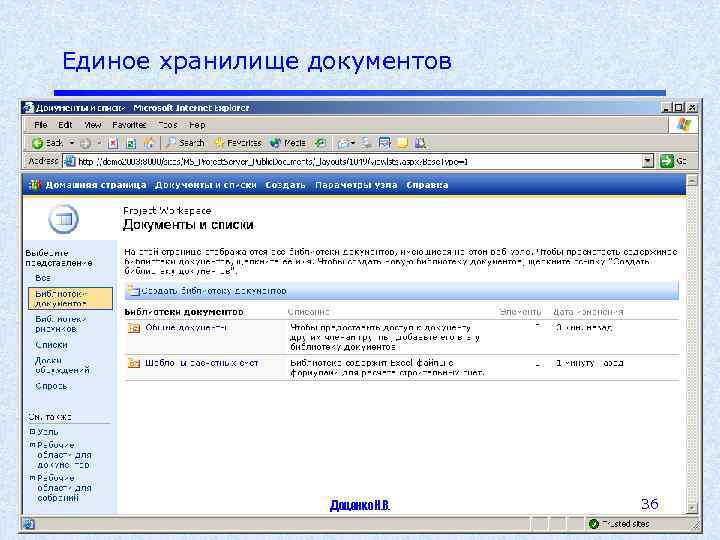 Единое хранилище документов Доценко Н. В. 36 