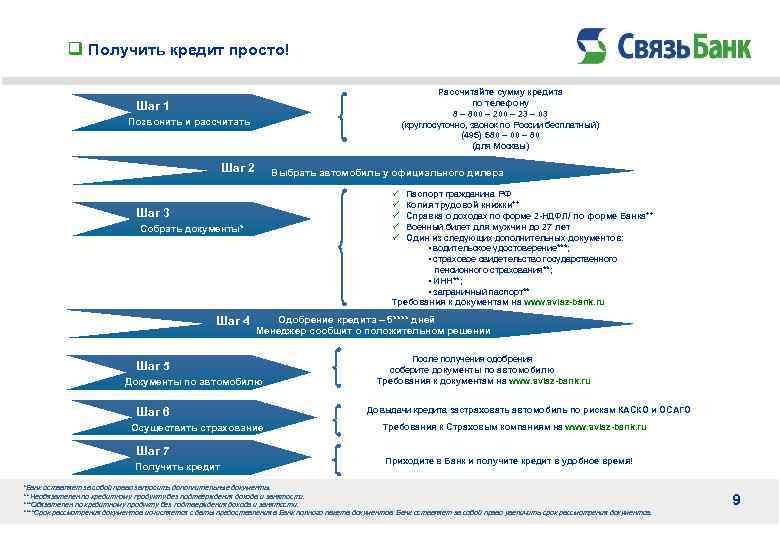 q Получить кредит просто! Рассчитайте сумму кредита по телефону 8 – 800 – 23
