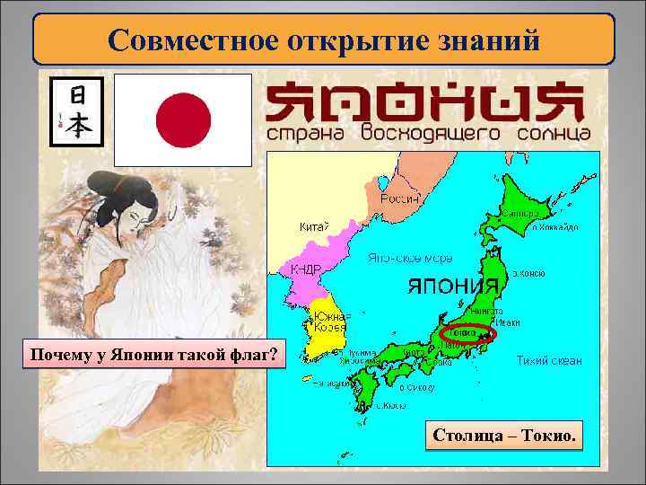 Совместное открытие знаний Почему у Японии такой флаг? Столица – Токио. 