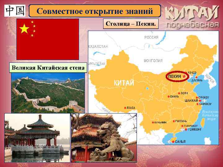 Совместное открытие знаний Столица – Пекин. Великая Китайская стена 