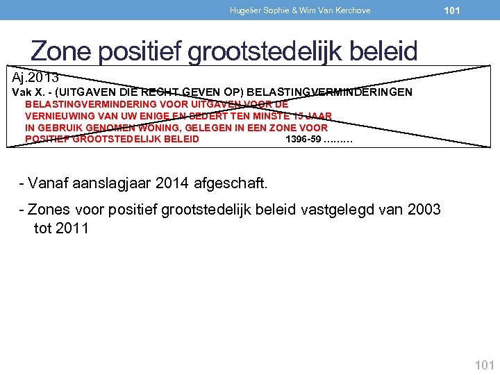 Hugelier Sophie & Wim Van Kerchove 101 Zone positief grootstedelijk beleid Aj. 2013 Vak