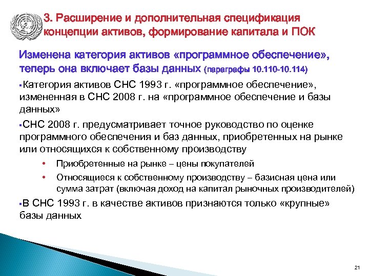 3. Расширение и дополнительная спецификация концепции активов, формирование капитала и ПОК Изменена категория активов