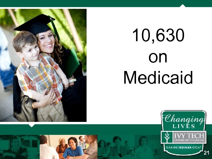10, 630 on Medicaid 21 