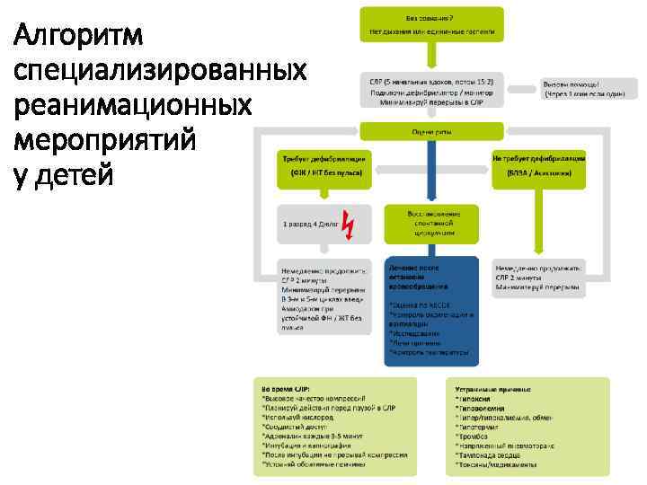 Алгоритм специализированных реанимационных мероприятий у детей 