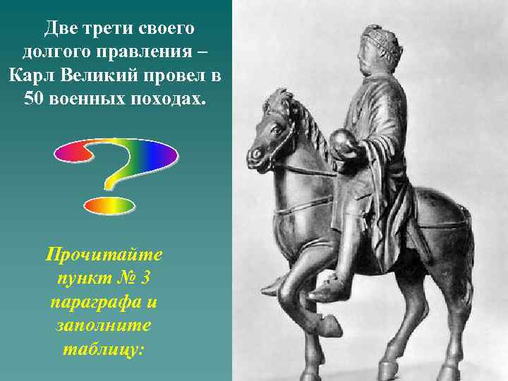 Две трети своего долгого правления – Карл Великий провел в 50 военных походах. Прочитайте