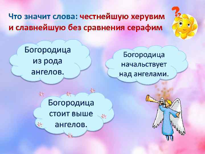 Что значит словa: честнейшую херувим и славнейшую без сравнения серафим 