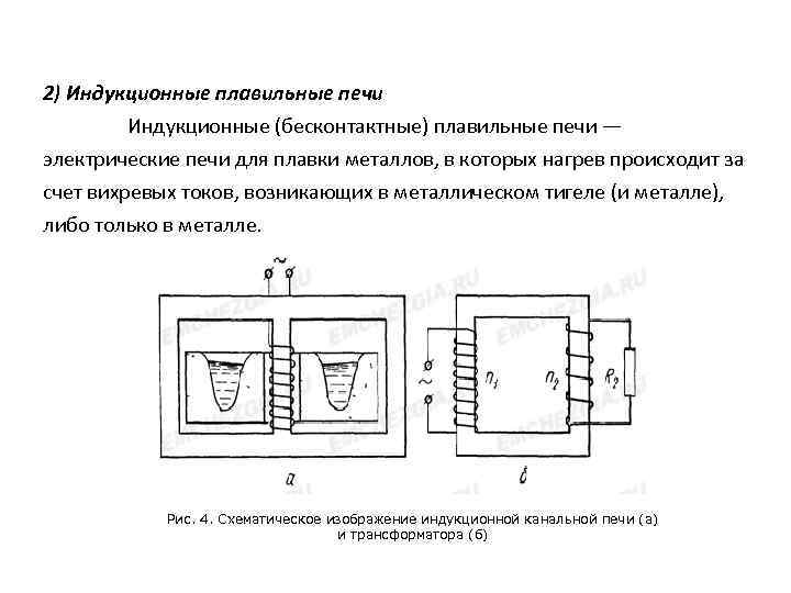 2) Индукционные плавильные печи Индукционные (бесконтактные) плавильные печи — электрические печи для плавки металлов,