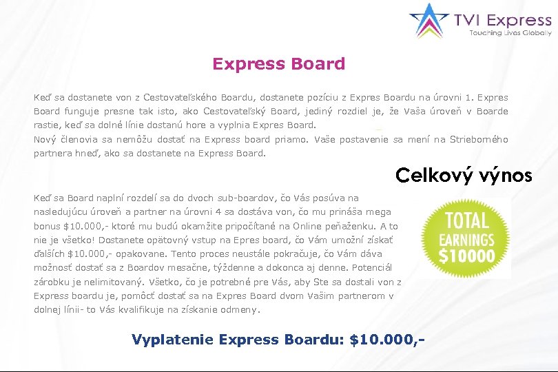 Express Board Keď sa dostanete von z Cestovateľského Boardu, dostanete pozíciu z Expres Boardu