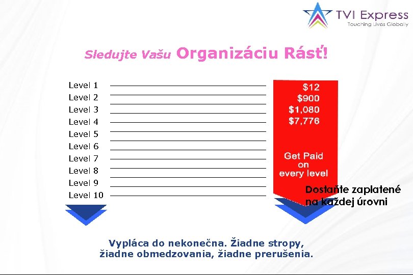 Sledujte Vašu Level 1 Level 2 Level Level Organizáciu Rásť! $12 3 4 5