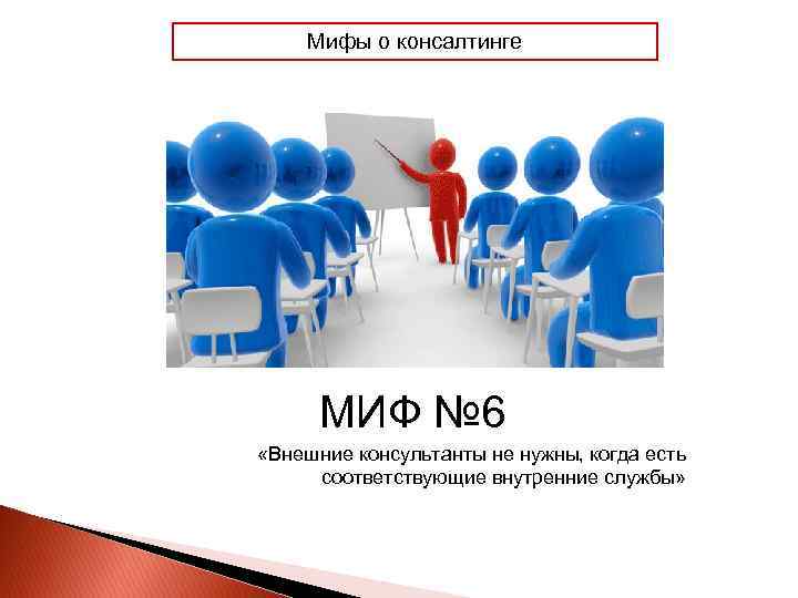 Мифы о консалтинге МИФ № 6 «Внешние консультанты не нужны, когда есть соответствующие внутренние