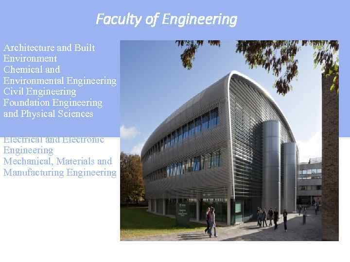 Faculty of Engineering Architecture and Built Environment Chemical and Environmental Engineering Civil Engineering Foundation