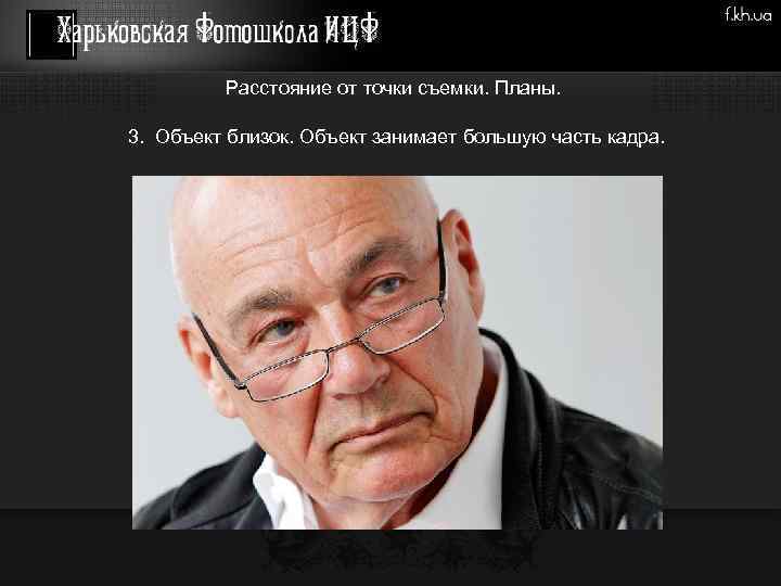 Расстояние от точки съемки. Планы. 3. Объект близок. Объект занимает большую часть кадра. 