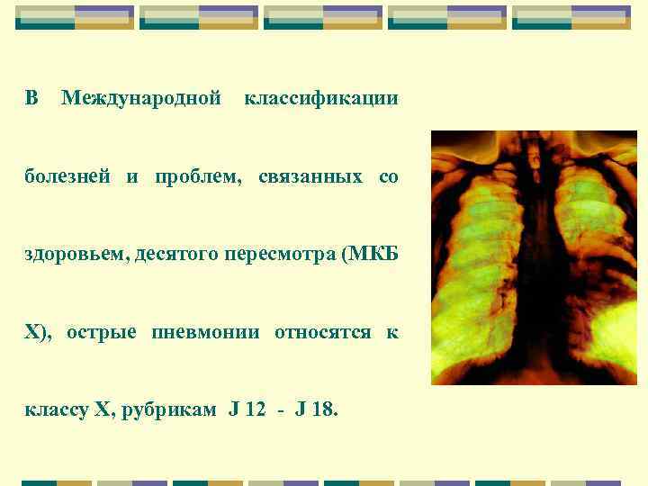 В Международной классификации болезней и проблем, связанных со здоровьем, десятого пересмотра (МКБ Х), острые