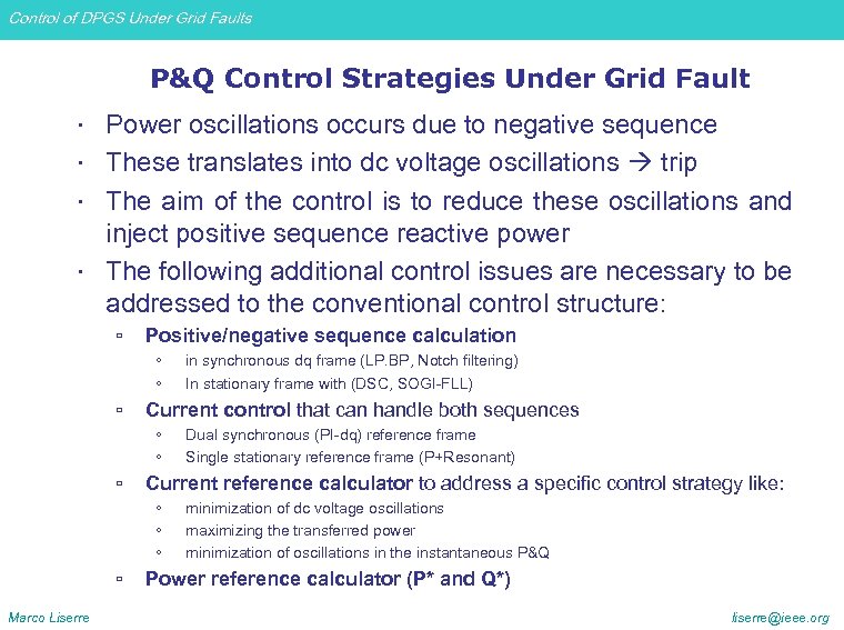 Control of DPGS Under Grid Faults P&Q Control Strategies Under Grid Fault ∙ Power