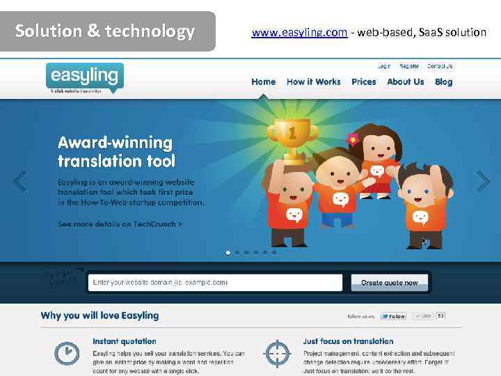 Solution & technology www. easyling. com - web-based, Saa. S solution 