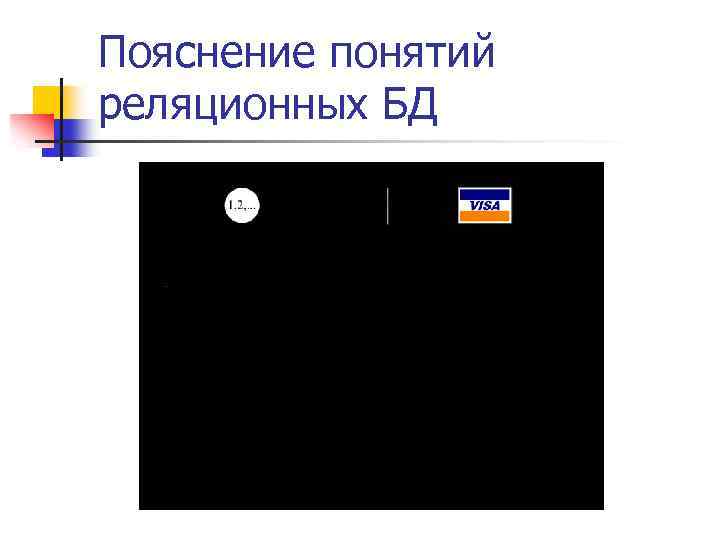 Пояснение понятий реляционных БД 