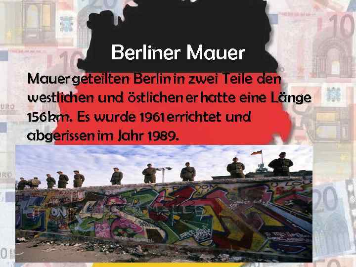 Berliner Mauer geteilten Berlin in zwei Teile den westlichen und östlichen er hatte eine