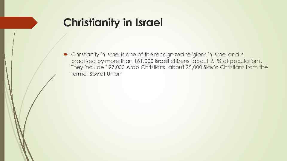 Christianity in Israel is one of the recognized religions in Israel and is practised