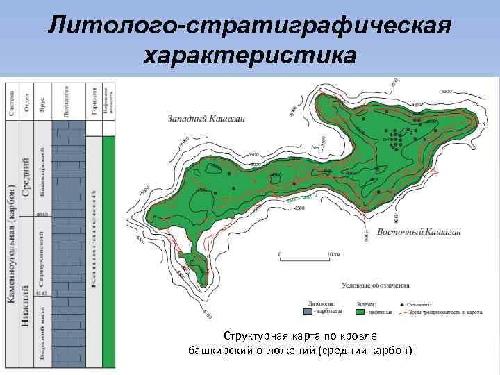 Структурная карта по кровле нижнепермских отложений