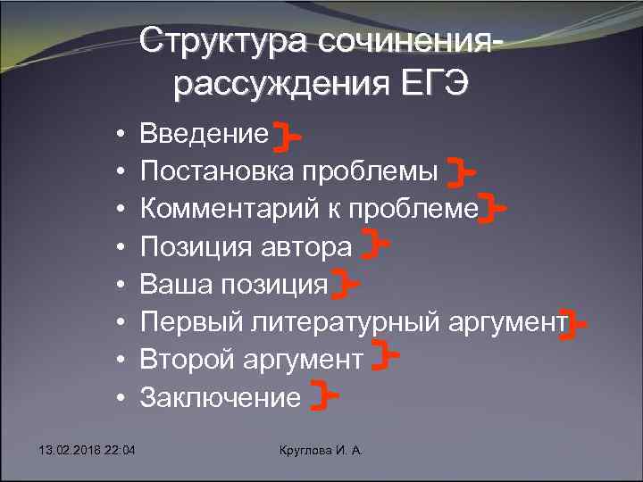 Структура сочинения рассуждения ЕГЭ • • 13. 02. 2018 22: 04 Введение Постановка проблемы