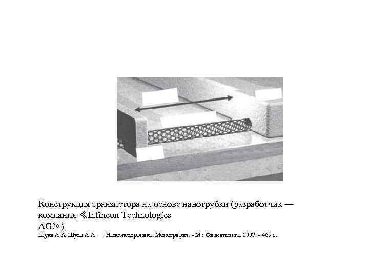 Конструкция транзистора на основе нанотрубки (разработчик — компания ≪Infineon Technologies AG≫) Щука А. А.