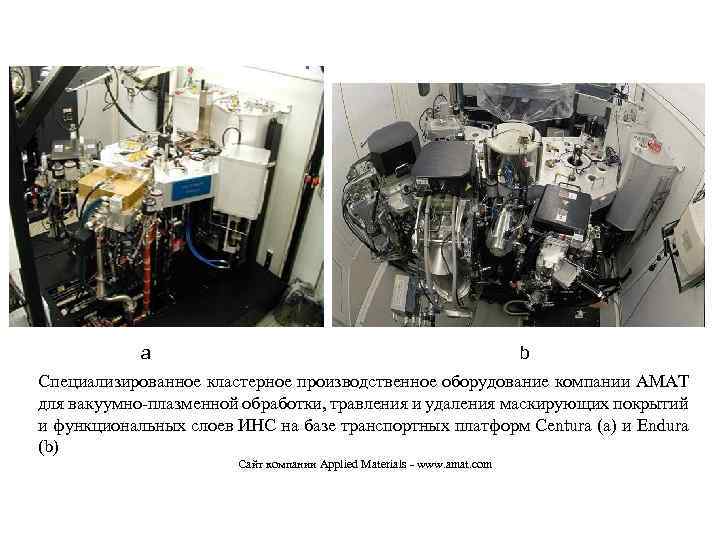 a b Специализированное кластерное производственное оборудование компании AMAT для вакуумно-плазменной обработки, травления и удаления